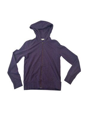 Synergy Womens XS Heathered Purple Organic Cotton Full-Zip Hoodie
